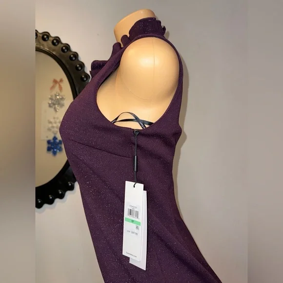 NWT SPARKLY CALVIN KLEIN DRESS SIZE 8P ELEGANT LOOKING WITH NECK SURROUNDING - Picture 8 of 16